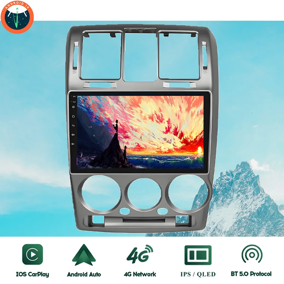 9‘’ QLED Android 14 8G Ram Car GPS Navi Music Video Multimedia Player For Hyundai Getz 2002 2004 2008 2011 Auto Stereo Head Unit