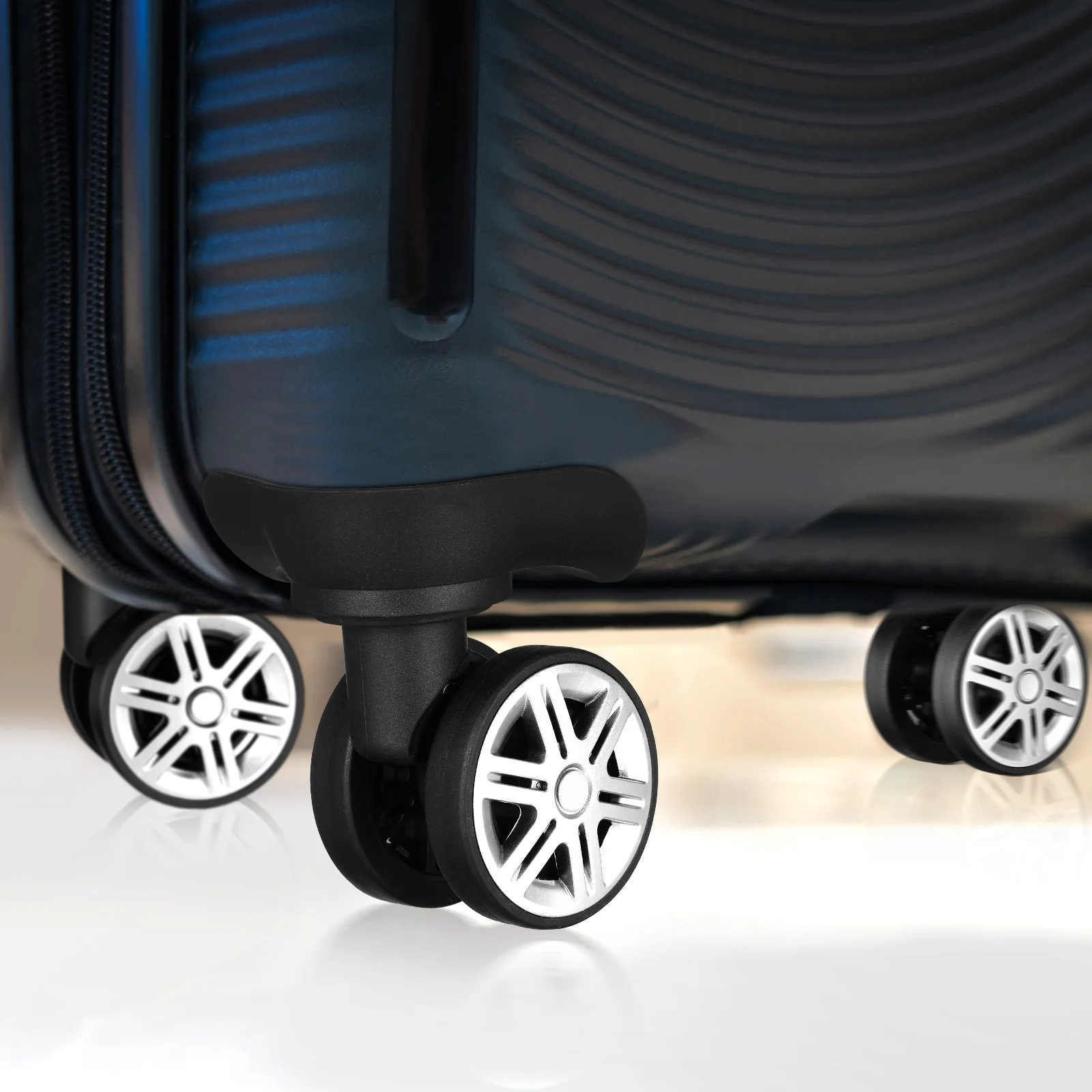 

4 Pcs Case Wheels Trolley Accessories Luggage Universal Bags Suitcase Black Abs Material