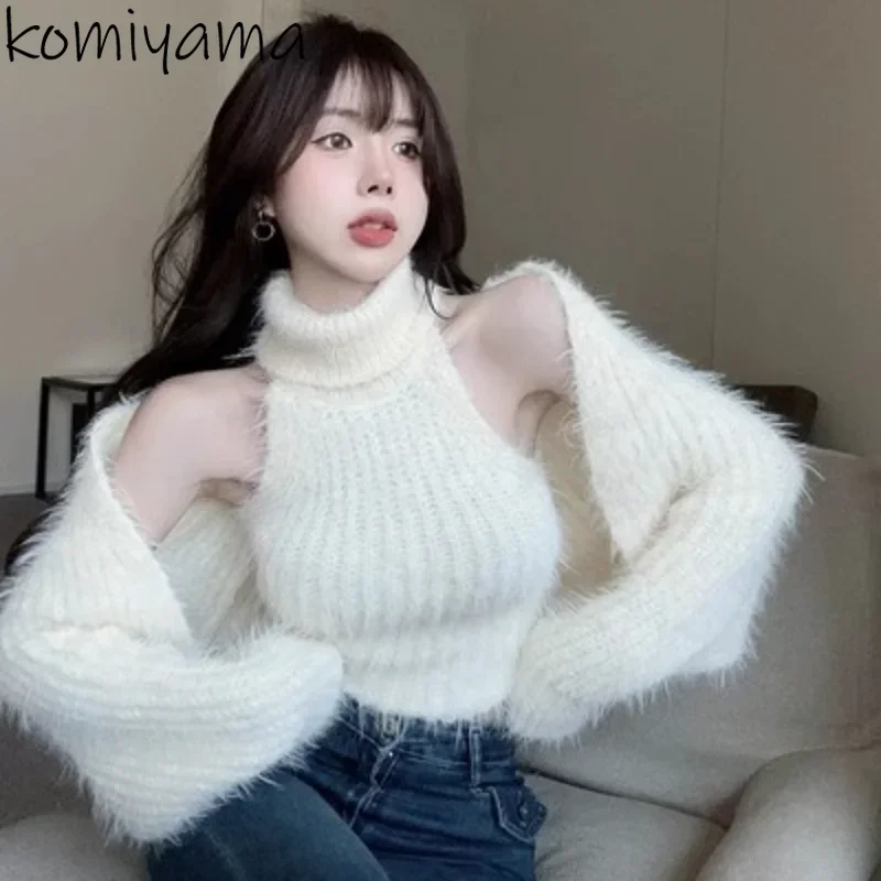 Komiyama Long-sleeved Cardigans Femme Spring 2024 New Womens Clothing Loose Casual Capes Sweater Solid Warm Knitwears Tops