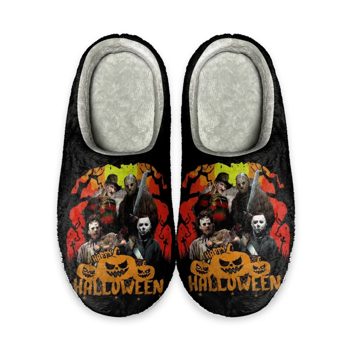 Autumn Winter Women's Cotton Slippers Halloween Themes Casual Home Slippers Print On Demand Indoor Cozy Footwear Zapatos Mujer