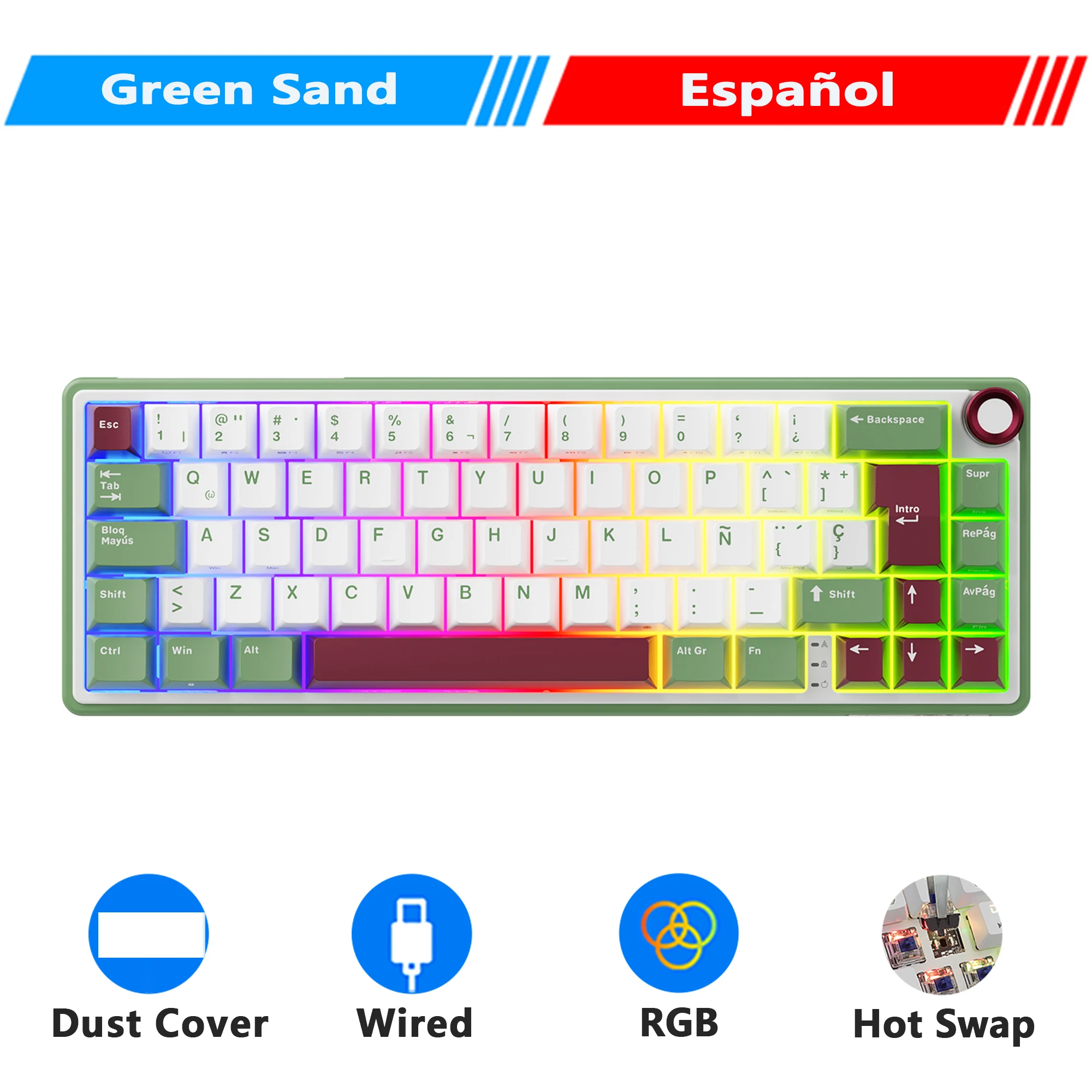 RK R65 65% Mechanical Keyboard RGB Wired Hot-Swappable