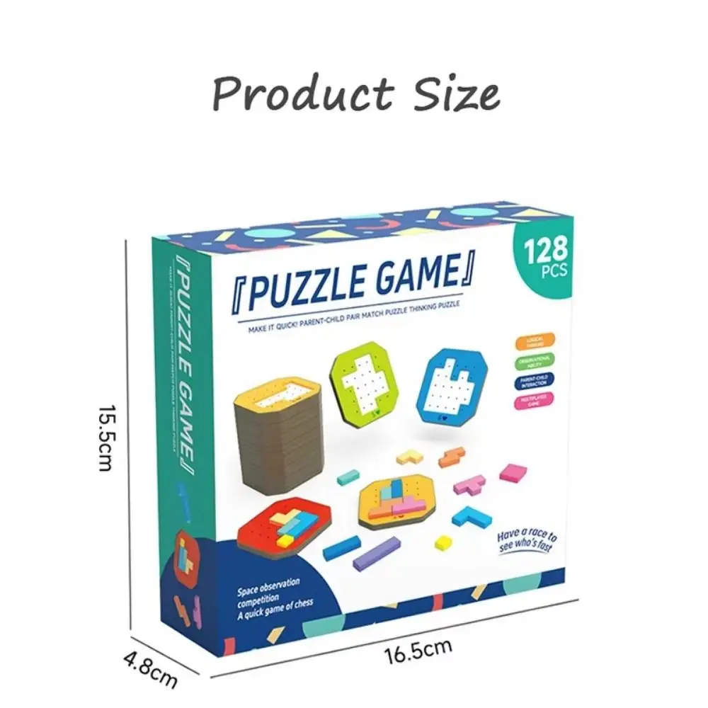 Logisches Denkspiel, Tangram-Puzzle, Geometrie, bunt, für zwei Personen, Schnellfix-Tangram-Puzzlespiel aus Holz