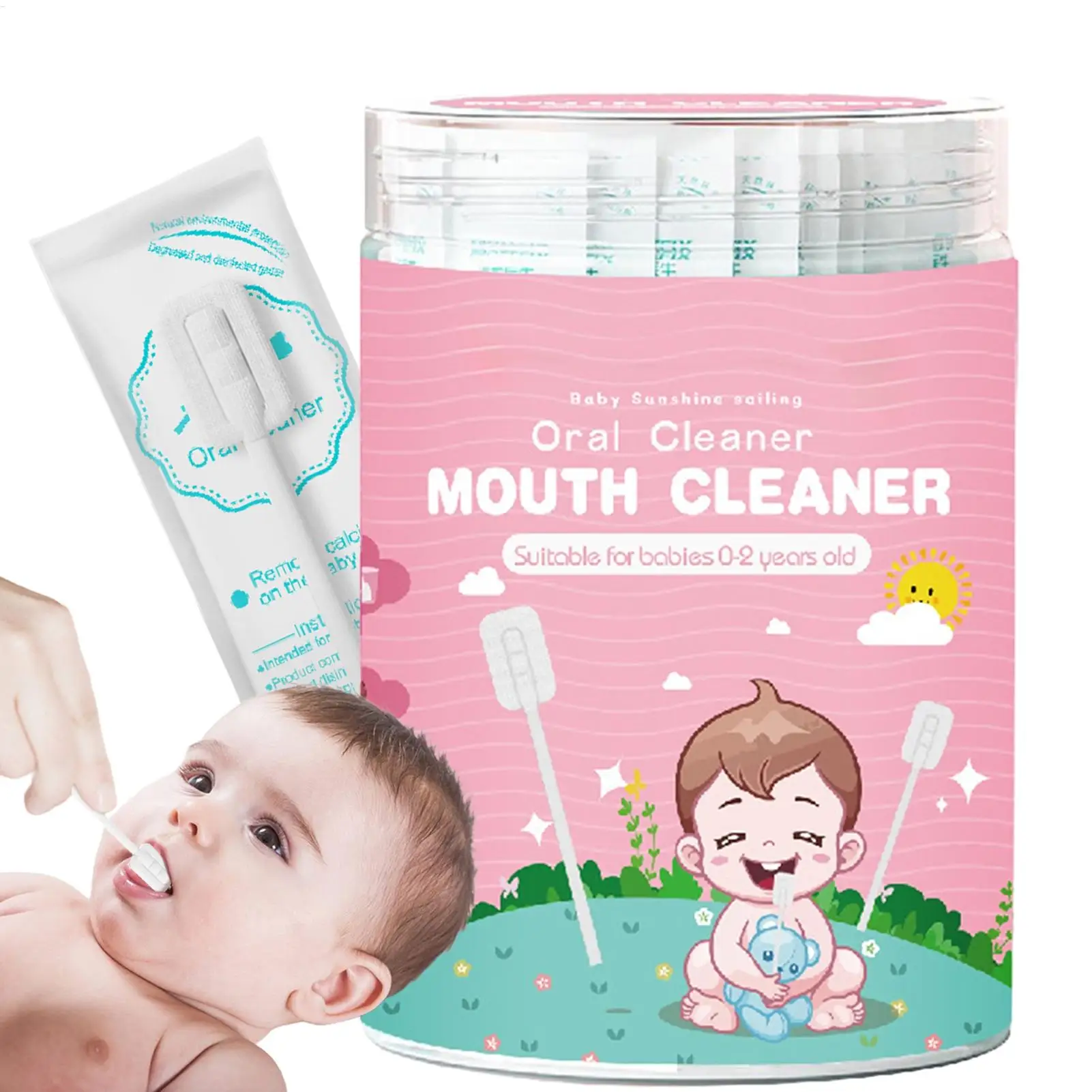 New Disposable Baby Tongue Cleaner Baby Orals Cleaner Gauze Glue-free Forged Baby Tongue Cleaner Baby Safe And Gentle For Babies