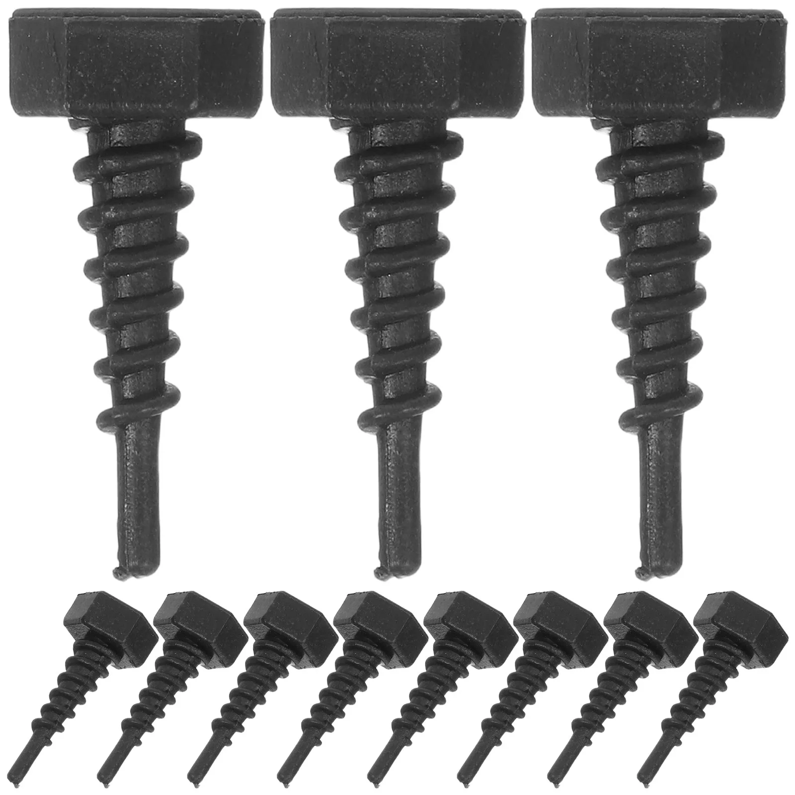 100Pcs Plant Root Control Accessories Plastic Black Root Fixing Screws for Outdoor Nursery Pots Garden Plant Grow Management