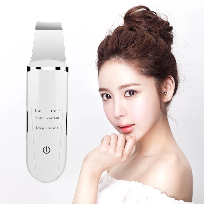 Ultrasonic Skin Scrubber Deep Face Cleaning Machine Lift Beauty Instrument Peeling Shovel Facial Pore Cleaner Face Skin Scrubber