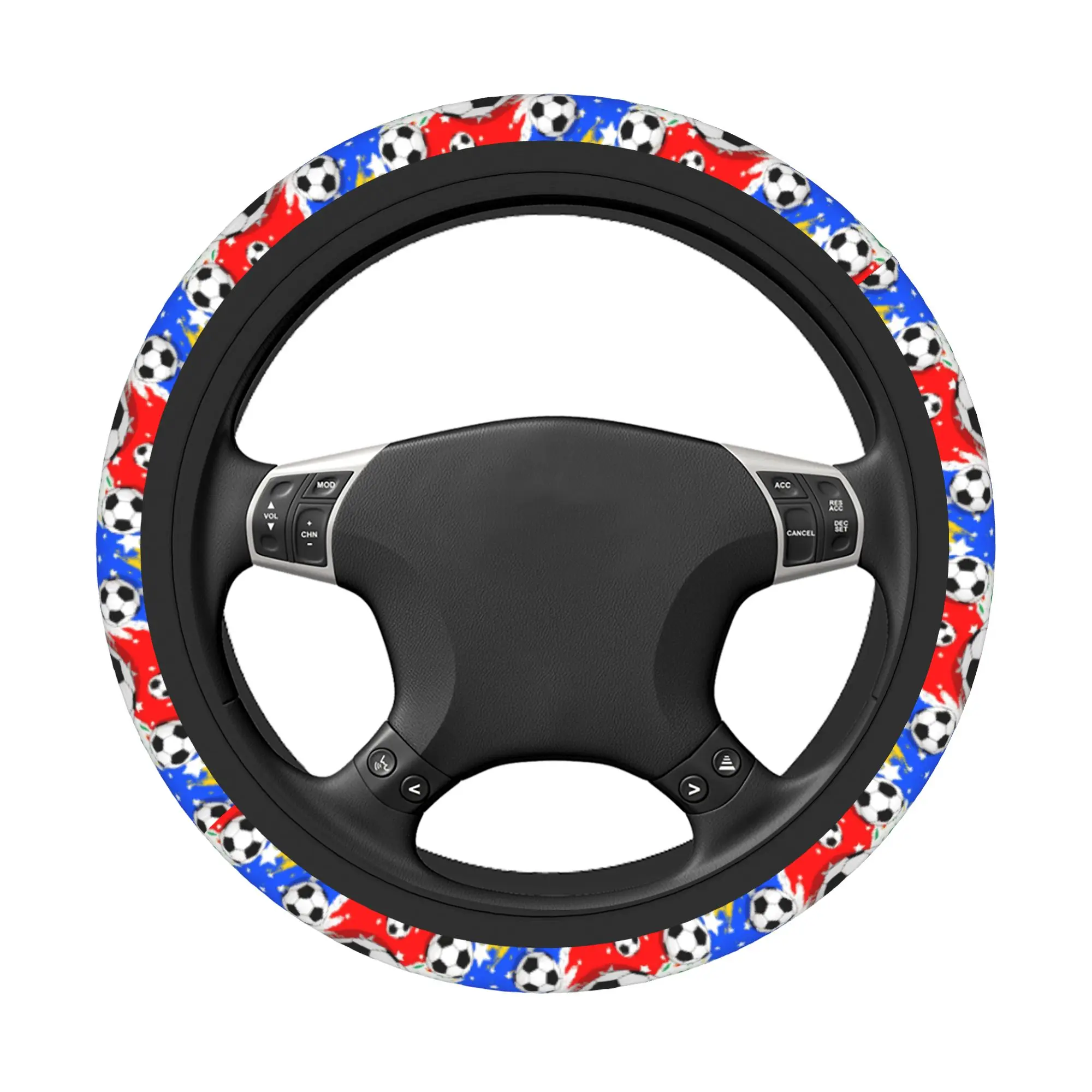 Football Soccer Patten Car Steering Wheel Cover 37-38 Universal  Auto Steering Wheel Protector Car-styling Interior Accessories