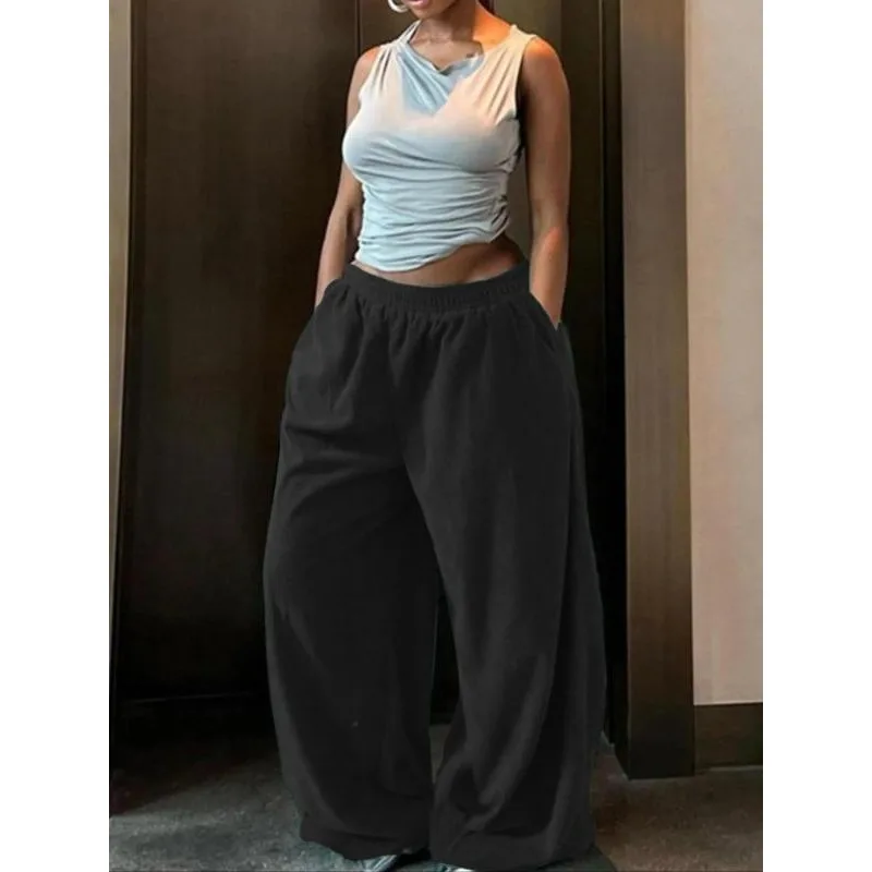 

Большие размеры 1XL-5XL, женские модные брюки, новая уличная одежда, базовые прямые повседневные узкие брюки, женские сексуальные однотонные простые вязаные брюки