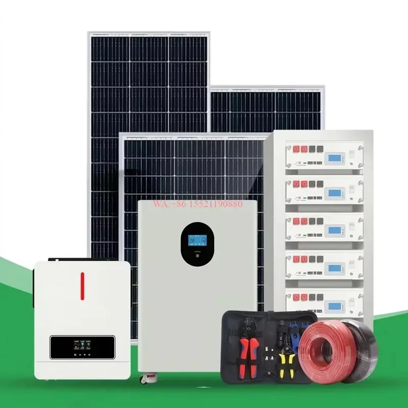 WMWMNU 1-50KW Off Grid Hybrid Solar Power System with MPPT Controller and Lithium Ion Battery Home Solar Panel Kit