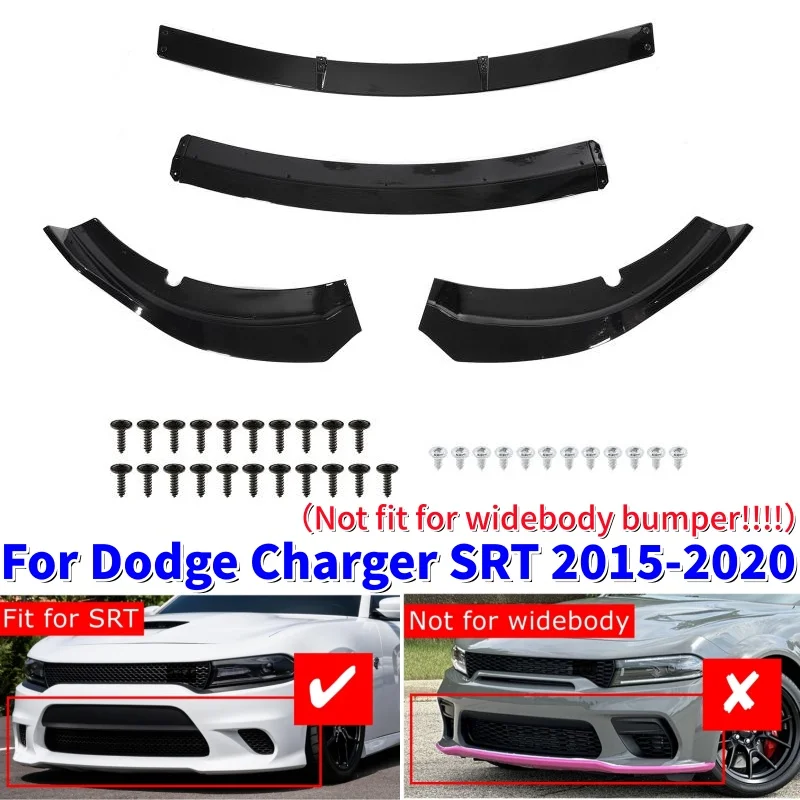 

4Pcs/set Car Diffuser Splitter Bumper Bodykits Auto Front Bumper Lip Spoiler Accessories For Dodge Charger SRT 2015-2020