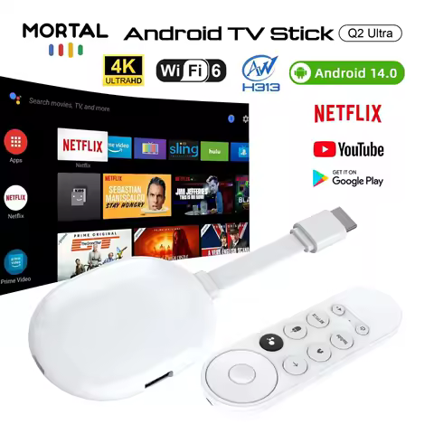 Mortal Q2 Ultra Android14 Smart TV Stick Allwinner H313 Youtube DUAL 2.4/5G Wifi6 BT5.0 4K 5V2A Smart Electronic tv box dongle
