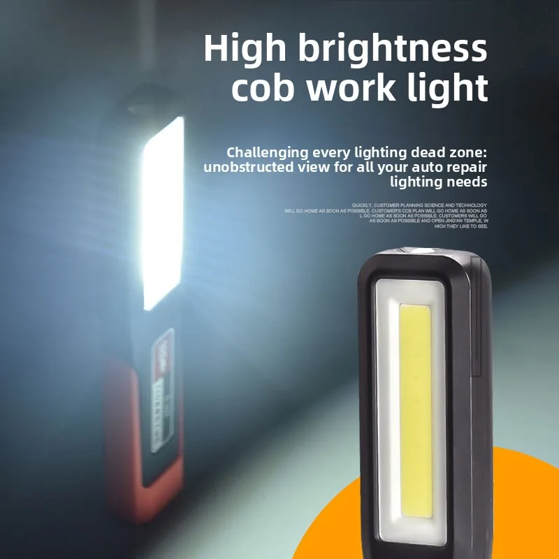 Work Light LED with Strong Magnet COB, Automotive Repair and Maintenance Lamp, Rechargeable Emergency Light Flashlight with Hook