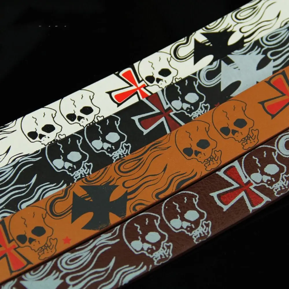 Belt For Women Punk Style Skull Skeleton Pattern Casual Belt Accessories Korean Waist Strap PU leather Belt Female Waistband