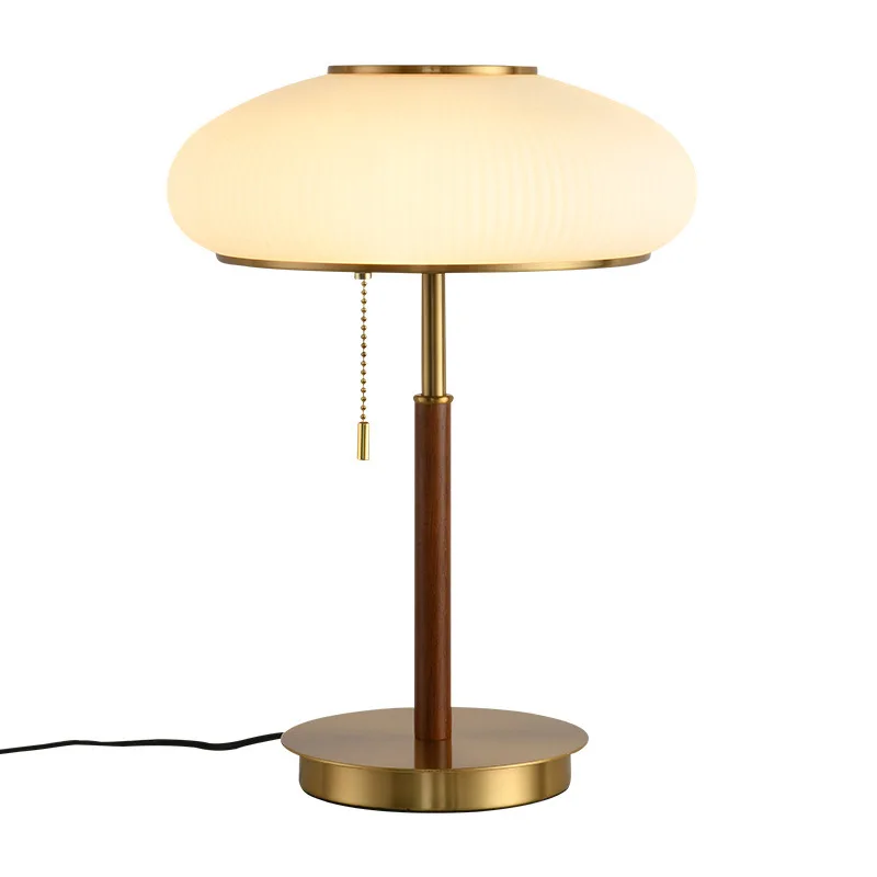 

Solid wood living room sofa atmosphere pleated American retro bedroom bedside lamps vertical floor lamp