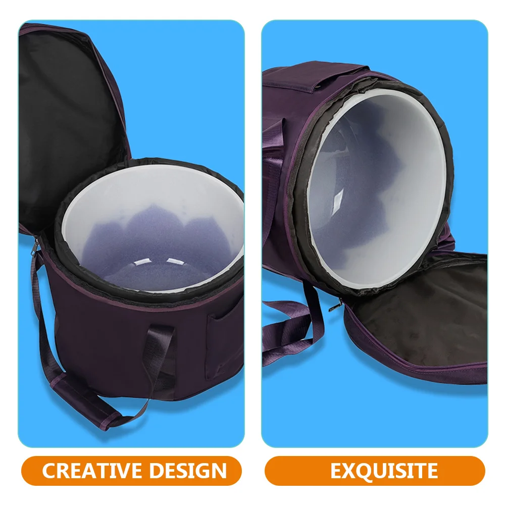 

Portable Crystal Bowl Bag for 12 Inch Purple Meditation Singing Bowl Storage Case Polyester Cotton Travel Protective Holder