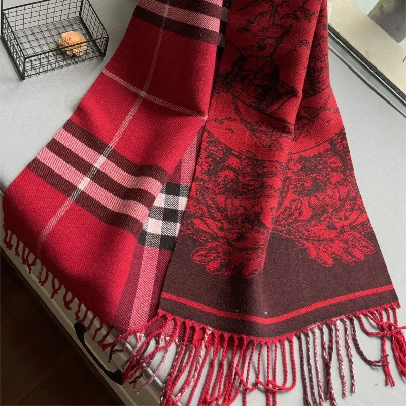 Winter Warm Women Scarf Luxury Double Sided Imitation Cashmere Shawl Wraps Bufanda Female Pashmina Blanket Travel Poncho Stoles