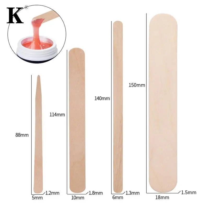 100PCS Woman Wooden Hair Removal Stick Disposable Depilation Spatula Wax Sticks Wood Face Eyebrows Waxing Spatula Beauty Tool