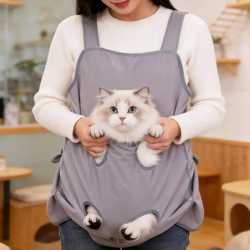 Licking Apron Thin Summer  Clothes Medicine Feeding Nail Trimming  Harness Pet Grooming Polyester Fiber Apron