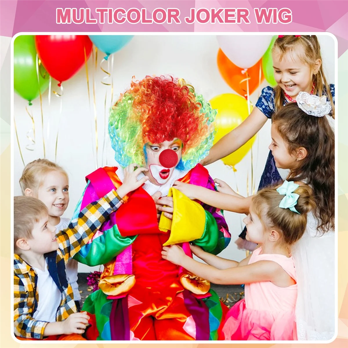 Clown Costume Clown Wig Clown Nose Accessories Bow Tie White Gloves for Women Men Adults Carnival Party HY