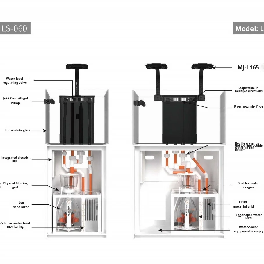 Hot Maiguang LS Atoll Series Modern Rectangle Plastic Tank 220v Voltage Fully Automatic APP Controlled Seawater Coral Fish Tank