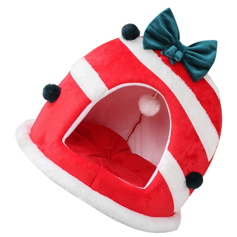 

Christmas Pet 36x36cm Cartoon Shape Washable Cat Dog Nest Comfortable Breathable Fabric for Home Decor Holiday Season Small Pet