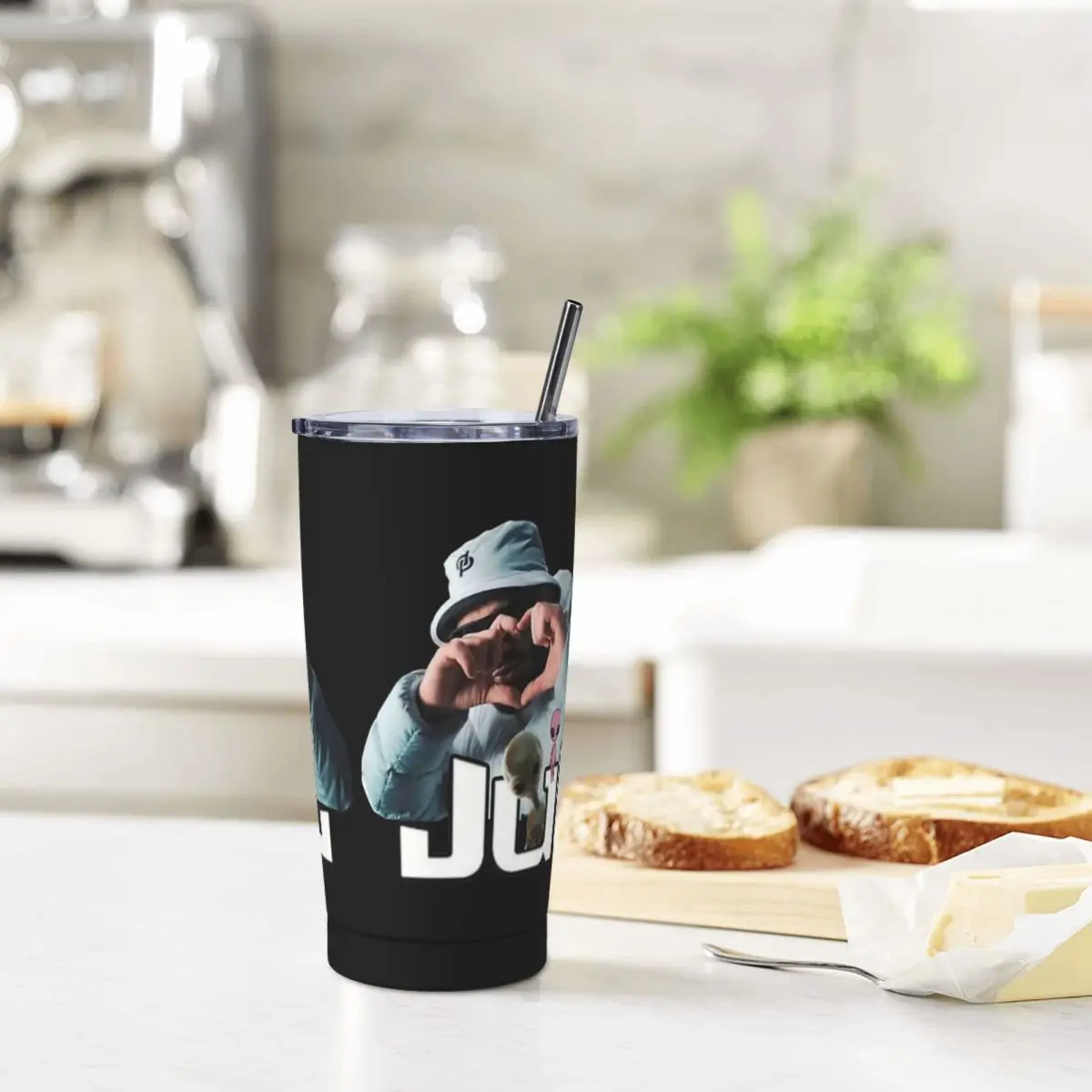 JUL Rapper Heart Insulated Tumbler with Straws Lid Hip Hop Stainless Steel Coffee Mugs Office Home Car Bottle Cups 20oz