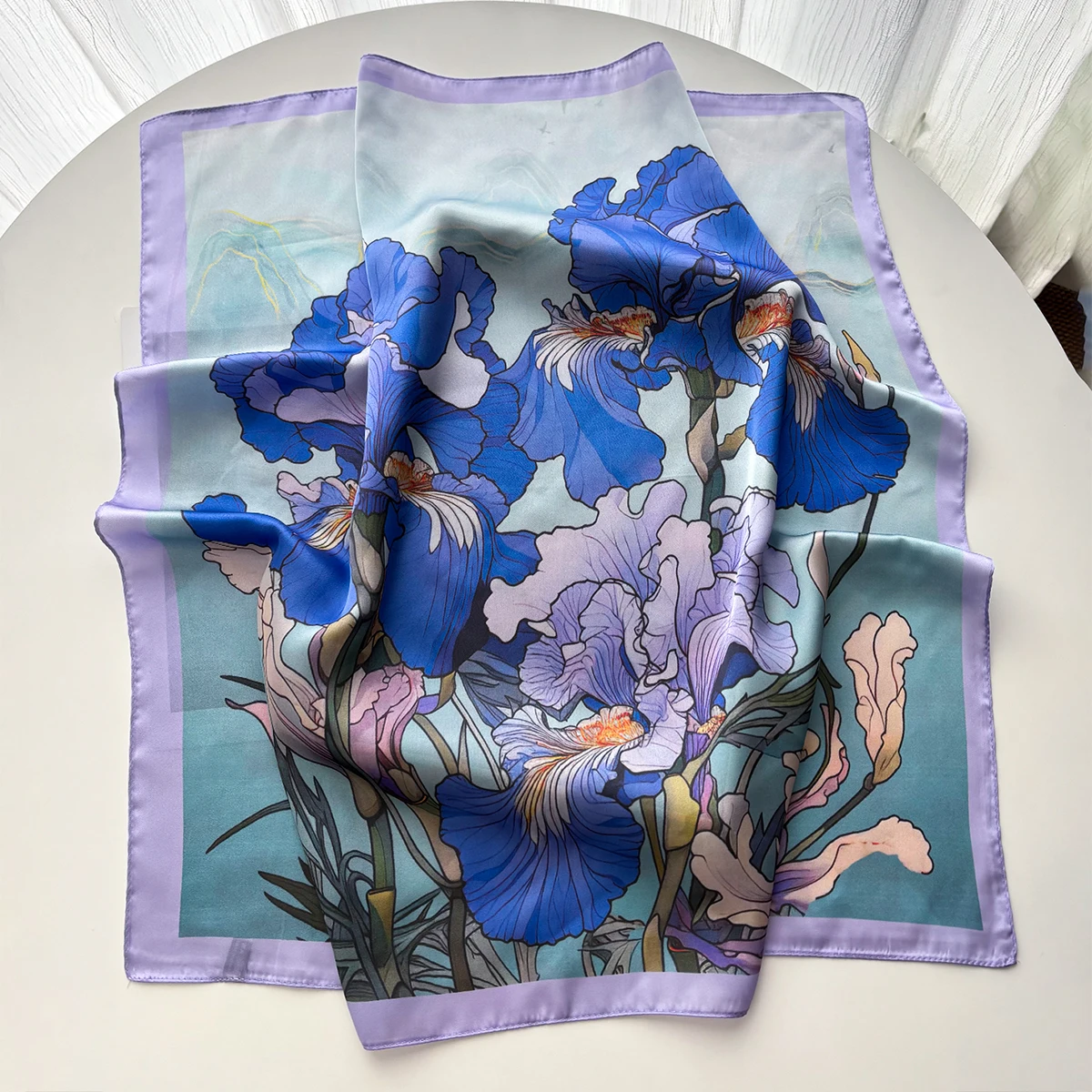 

Стильные шарфы-банданы из искусственного шелка с цветочным принтом, квадратные платки для женщин, роскошные хиджабы, элегантные шали и накидки