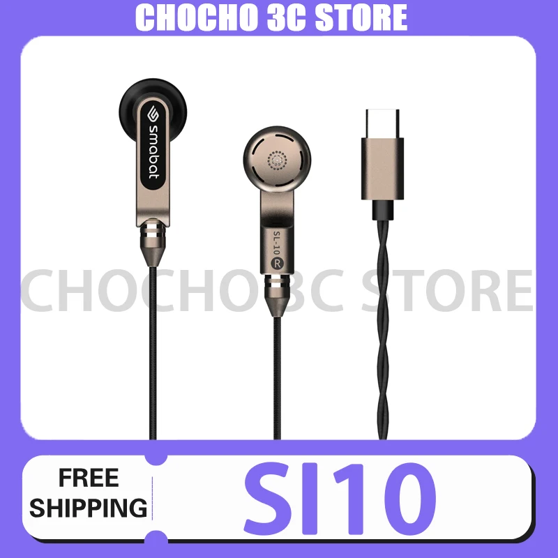 

Smabat Sl10 Earphones Dual-Motion Coil Hifi Detachable Hd Digital Dac Type-C Wired Custom Headphones For Sports Accessories