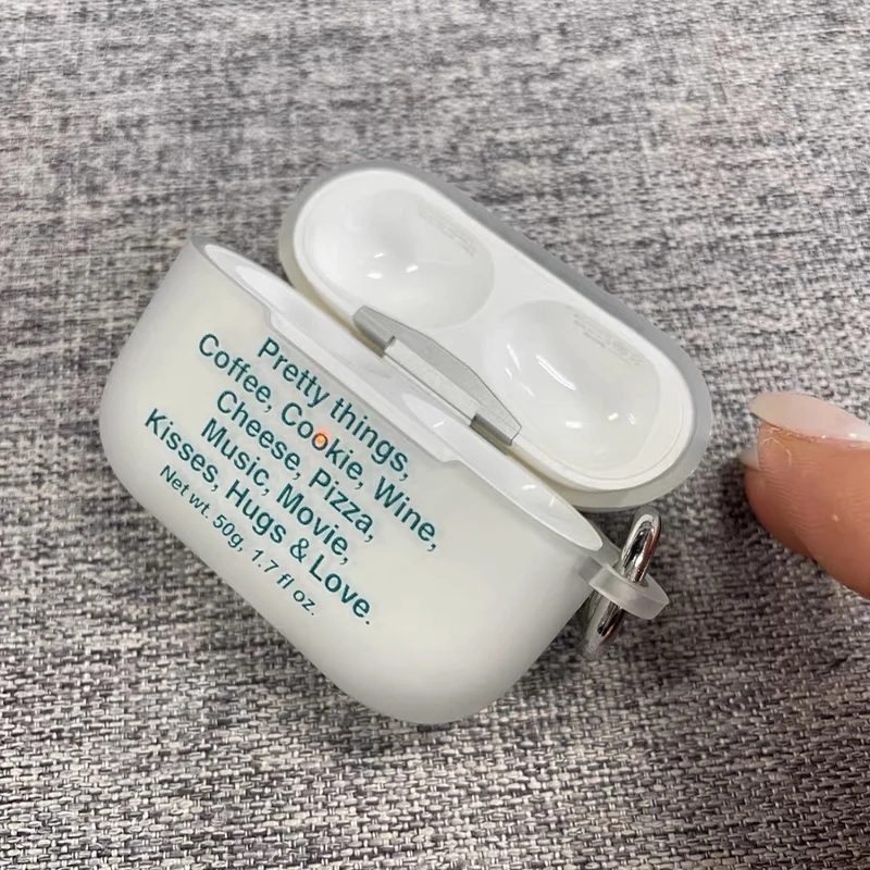 Korean Ins Simple Funny English Airpods1 3 2 Wireless Bluetooth Protective Case AirPods Pro Shell Soft AirPods Pro 2 Case