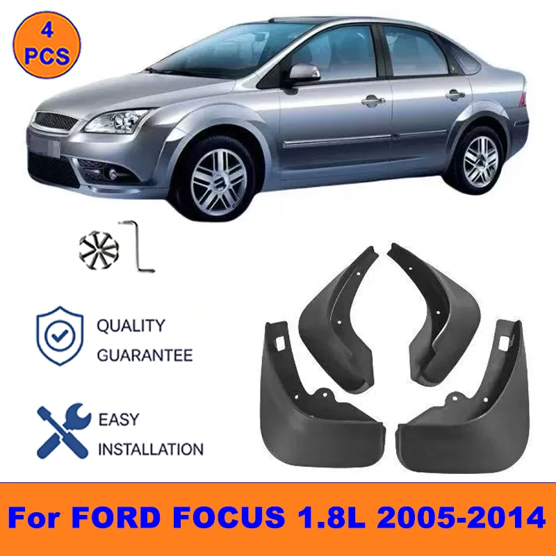 

4Pcs Mud Flaps For FORD FOCUS 1.8L 2005-2014 - Splash Guards Front&Rear Wheel Fender Mudguards Car Exterior Protection Accessory