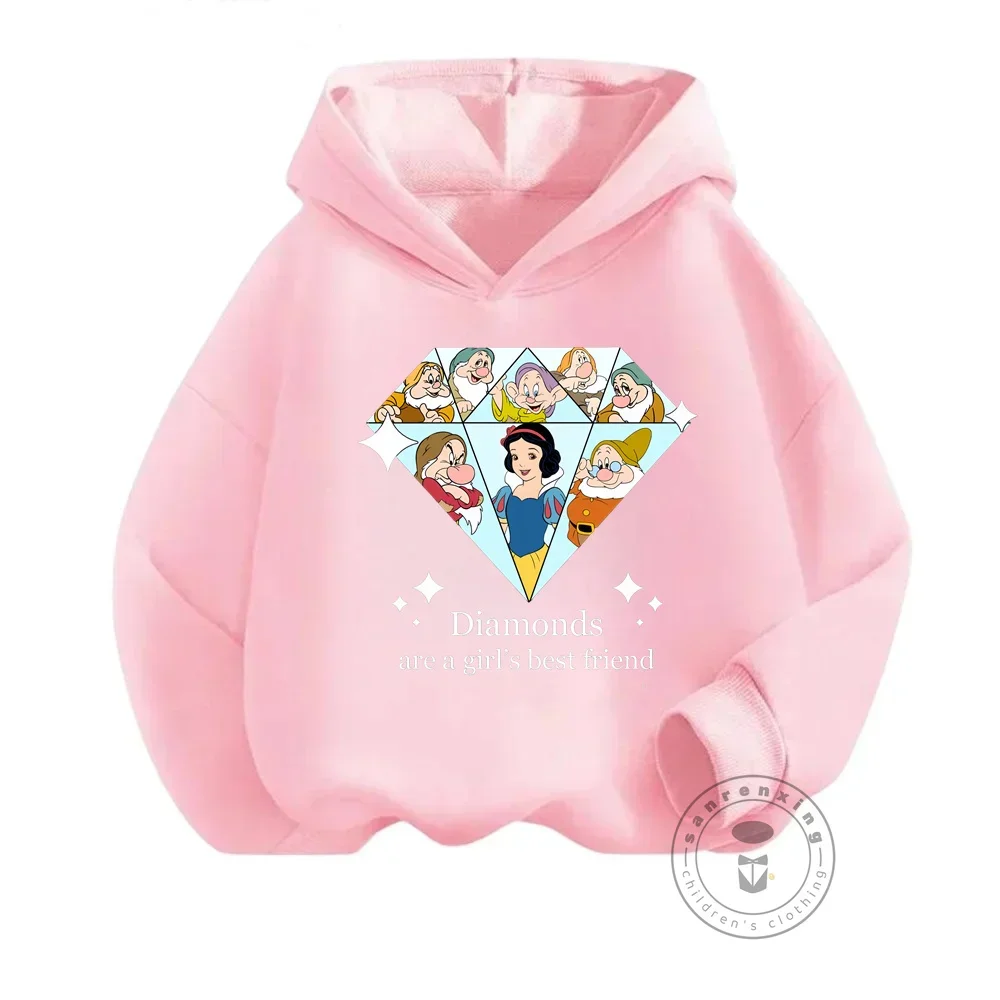 White Snow Princess Kids Hoodie Anime Print Disney Kids Fall Winter Cute Blazer Kawaii Girls Hoodie Casual Korean Sweatshirt