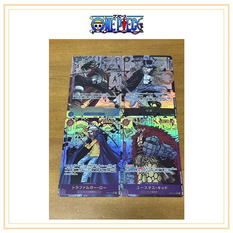 DIY ONE PIECE 7pcs/set Collection card Portgas D Ace Eustass Kid Anime characters Bronzing flash card Cartoon toy Christmas gift