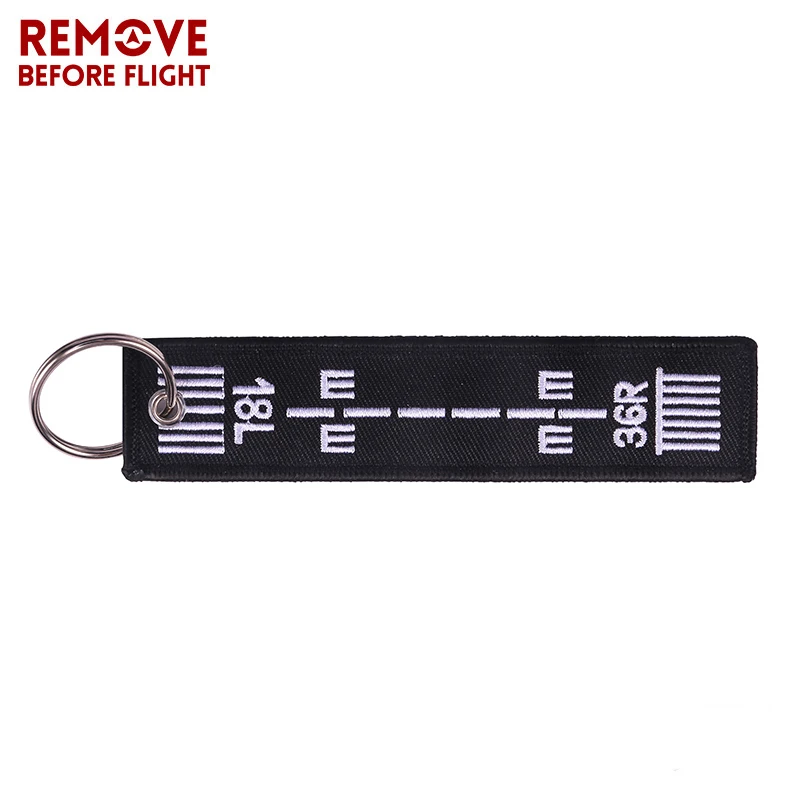 3PCS Black Airway Key Chain 18L36R Embroidery Key Fobs Key Tag For Aviation Gifts Car Key Pendant Keychains Chaveiro