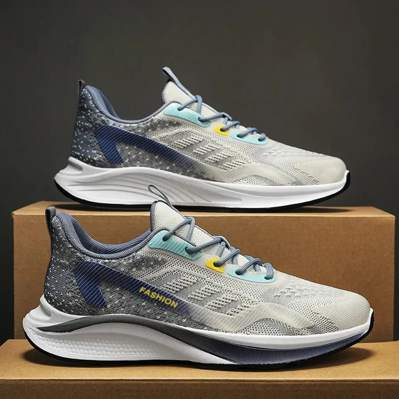 Breathable Mesh Cloth Shoes Men\'s Casual Shoes Men\'s Fashionable All-Matching Sneakers Men\'s Shoes Flying Woven