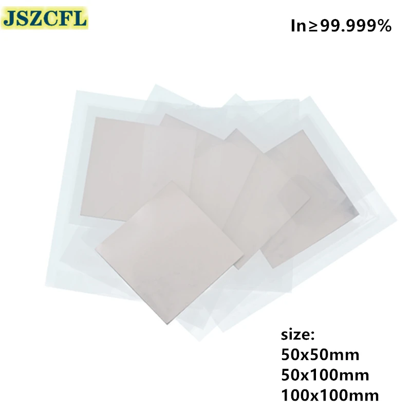 Feuille d'indium pur haute pureté In≥ 99.999%, feuille d'indium 0.02-2mm, nuits d'indium, dissipation thermique laser, matériaux de bancs de revêtement