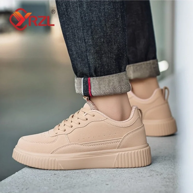 

YRZL Mens Sneakers Autumn White Shoes Lightweight Thick Sole Non Slip Skatebaord Shoes Unisex Casual Sports Shoes for Man