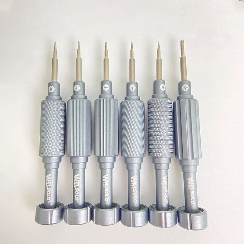 WELSOLO 6Pcs IShell MAX Mortar Mini Precision Screwdriver Set Plum Blossom Cross for IPhone Disassembly Phone Repair Tools Set