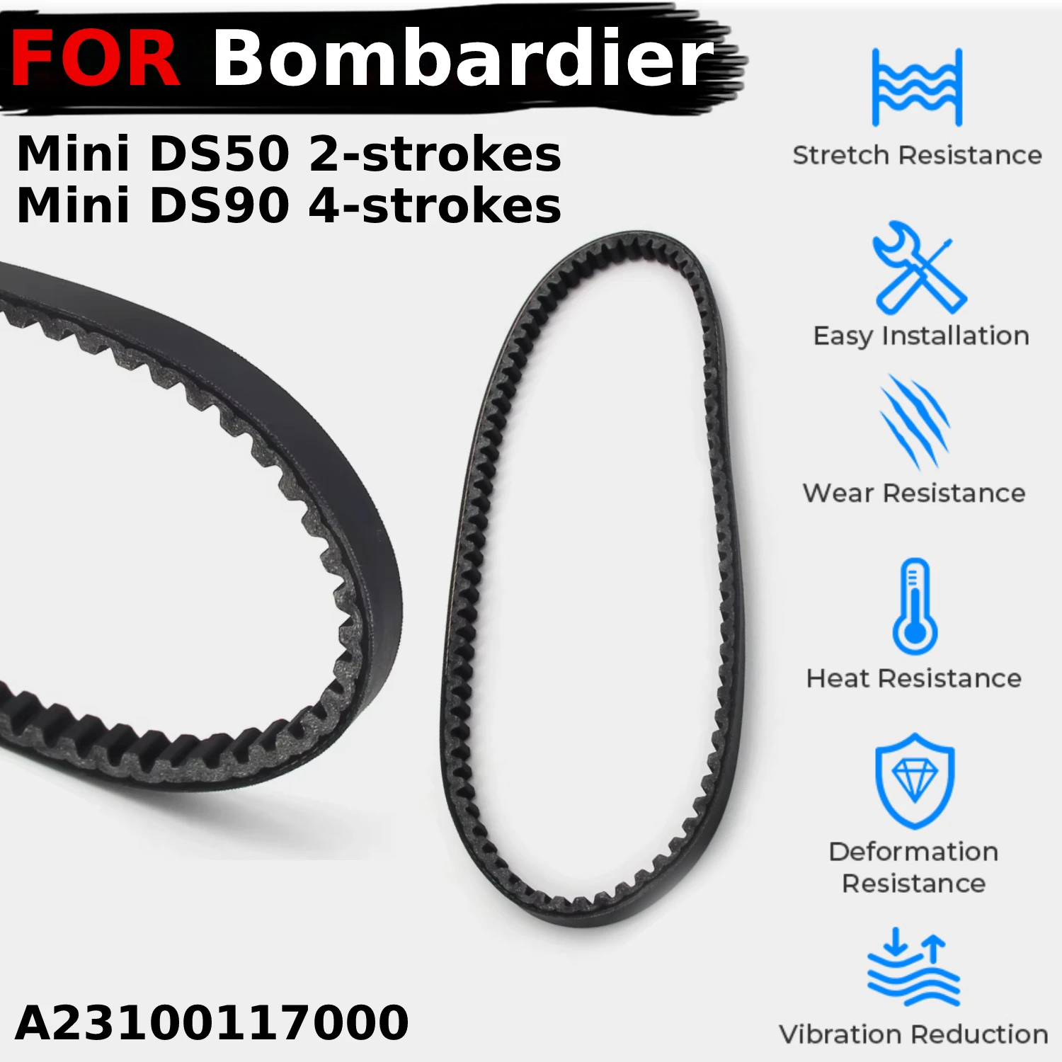 

Ремень приводной коробки передач для мотоцикла 2-х тактный DS90 4-stroke OEM:A23100117000 аксессуары приводной ремень