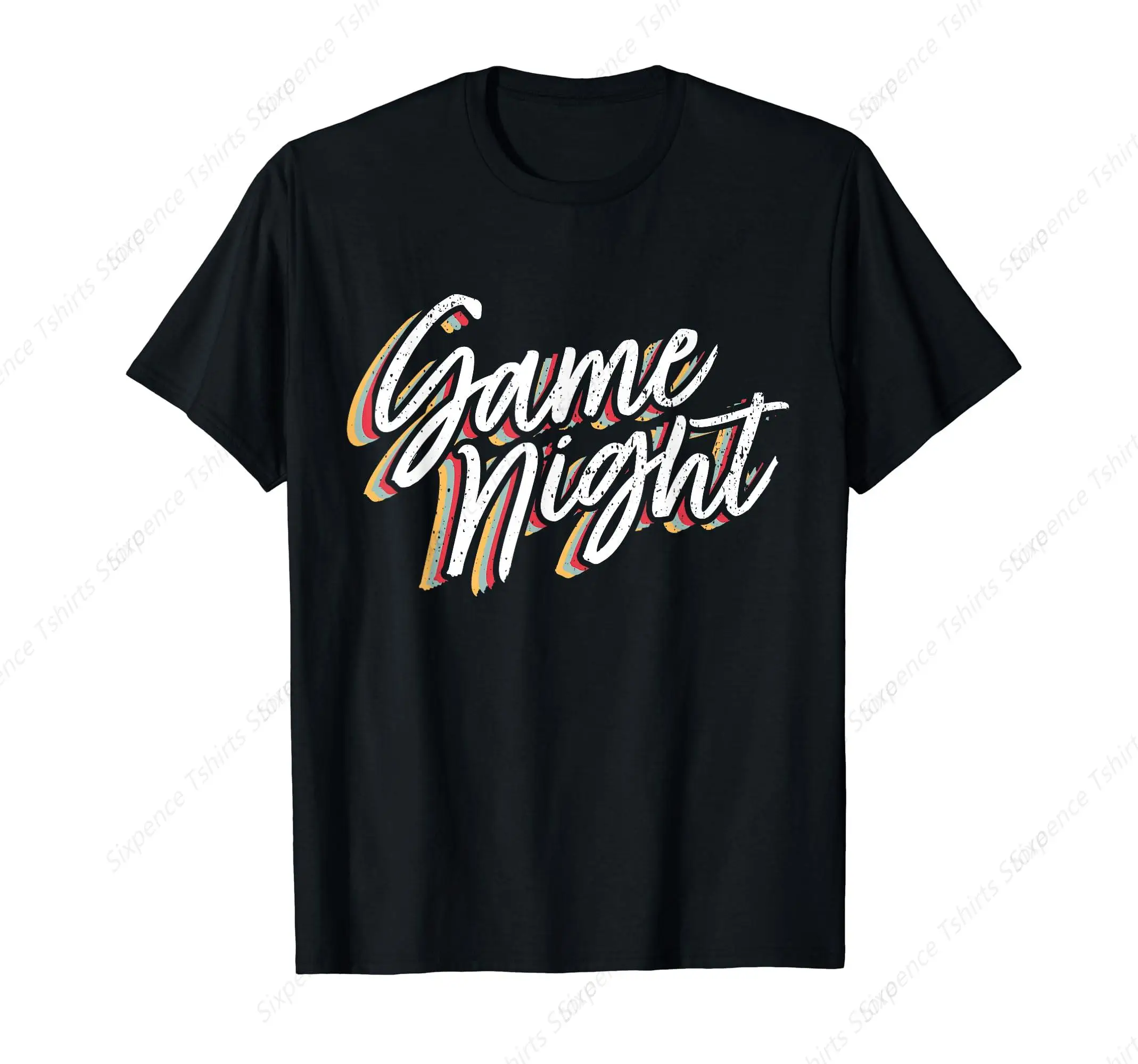 Game Night Men‘s T-Shirt Soft Comfortable Easy to Wear Simple Practical not Easy to Shrink Durable Short Sleeves