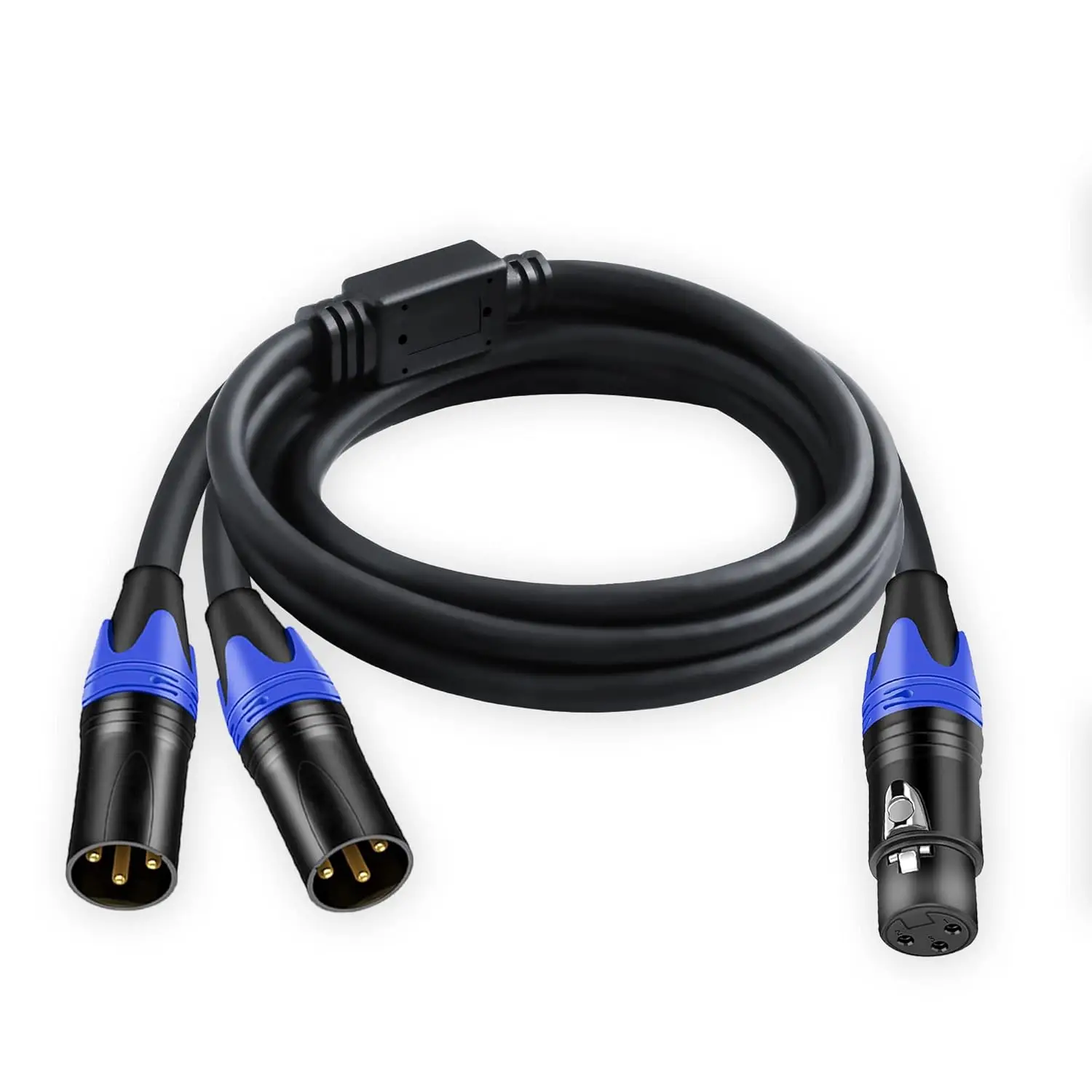 1.5M XLR Splitter Cable, 1 XLR Female to 2 XLR Male Patch Y Cable Balanced Microphone Splitter Cord Audio Adaptor