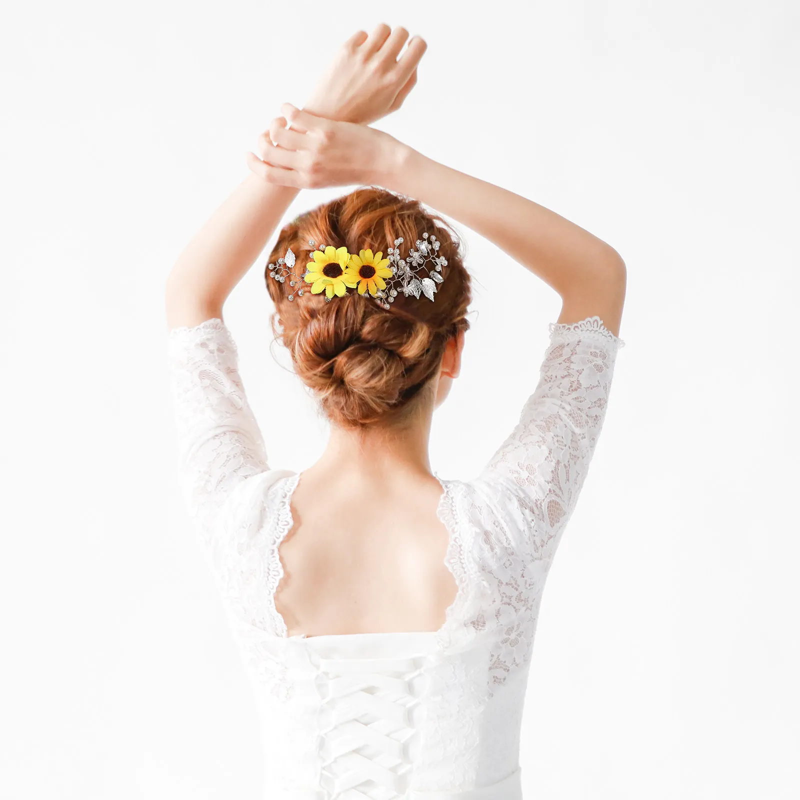 Rhinestone Daisy Hairband Wedding Headpiece Elegant Fashion Bride Hairband Bridal Hair Adornment for Proms Wedding Headband