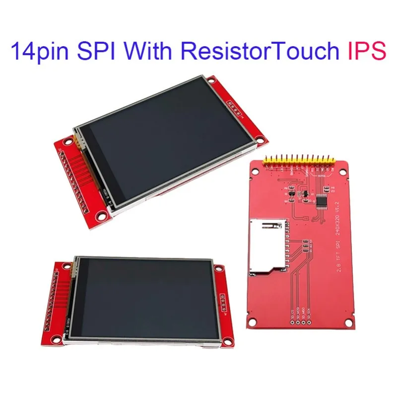 2.8 بوصة 240x320 TFT وحدة LCD SPI MCU ILI9341 IC Interfact 8p 11p 14p 34p IPS اختياري