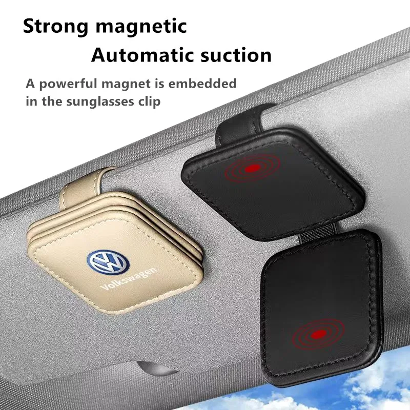 Car Sun Visor Glasses Storage Box Sunglasses Clip Card Ticket Holder For VW Volkswagen Golf Polo Passat Tiguan Touran Jetta