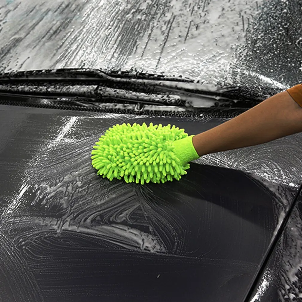 

Waterproof Car Wash Microfiber Chenille Gloves Thick Car Cleaning Mitt Wax Detailing Brush Auto Care Double-faced Glove