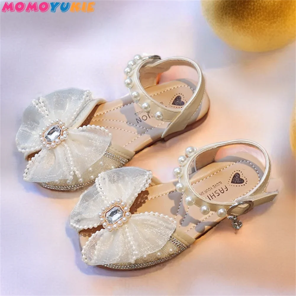 

Girls Princess Shoes Baby Girl Shoes Flat Heel Sandals New Summer Girls Sandals Fashion Sequins Rhinestone Bow Versatile Daily