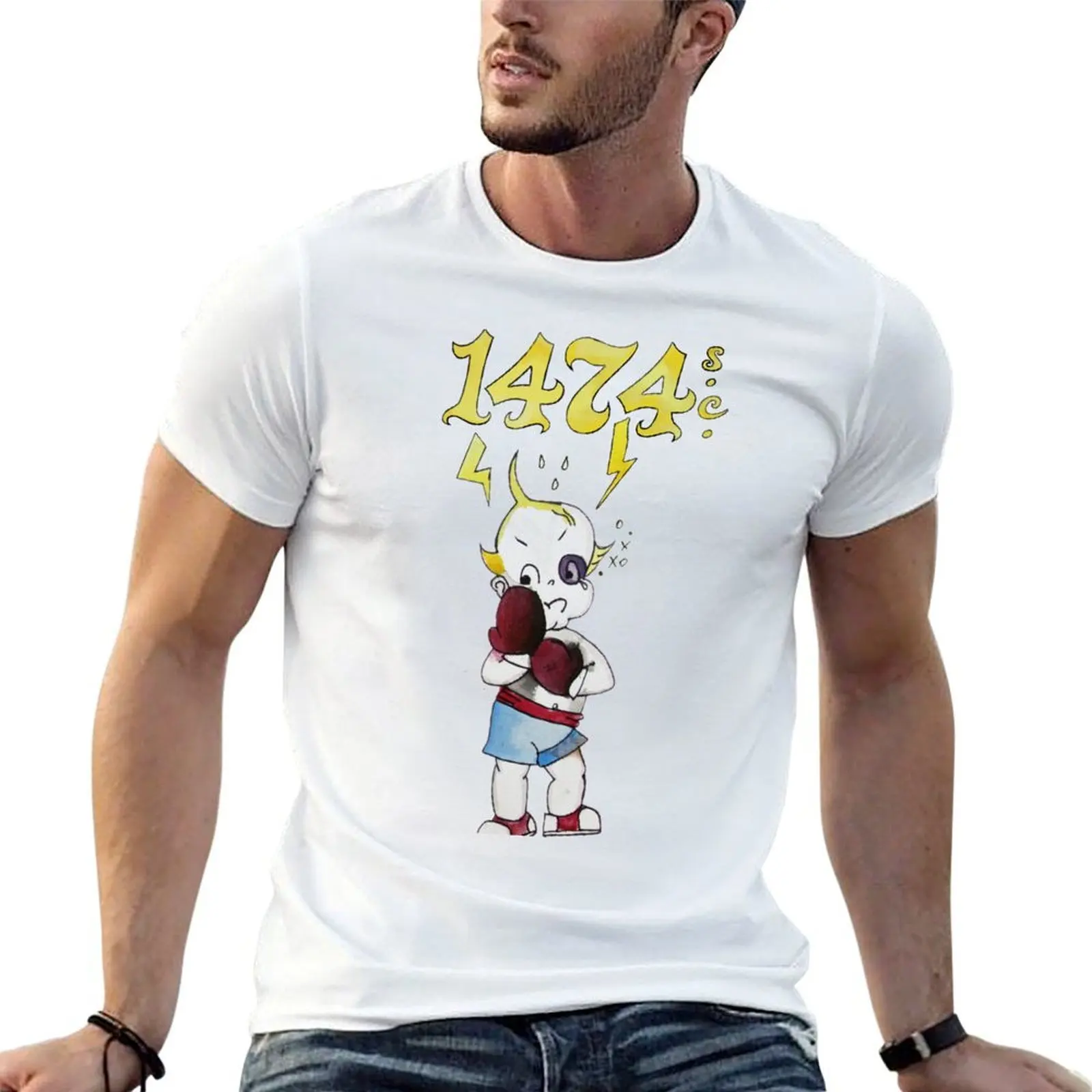 

Kewpie boxer T-Shirt cotton t shirt man anime t shirts oversize T-Shirt