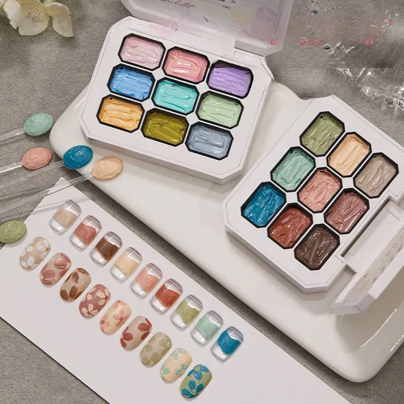 ثلاثية الأبعاد النحت النفط اللوحة جيل للأظافر ترقية الصلبة نحت كريم الملمس البولندية هلام الجص رسمت الزهور تأثير تصميم أداة