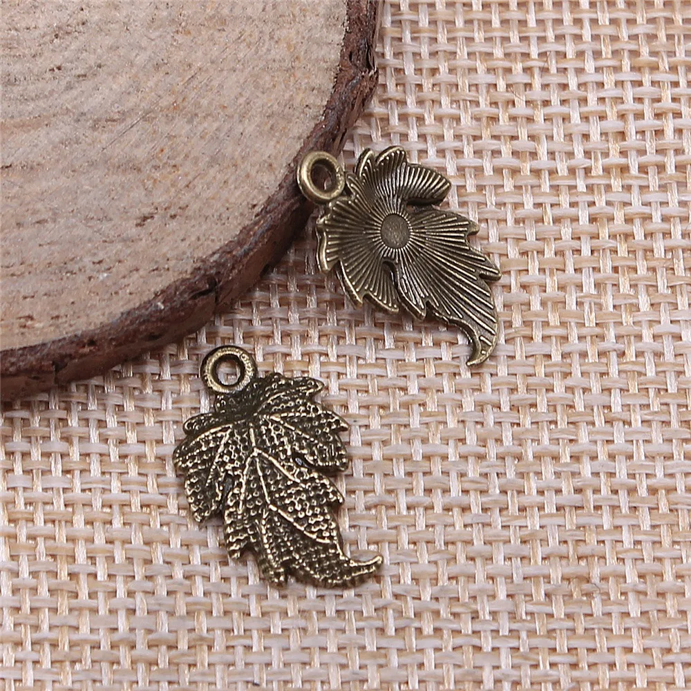 

20pcs 20x12mm(0.79x0.47inch) 2 Colors Antique Bronze Color Antique Silver Color Leaf Charms Pendants Jewelry Making Accessories