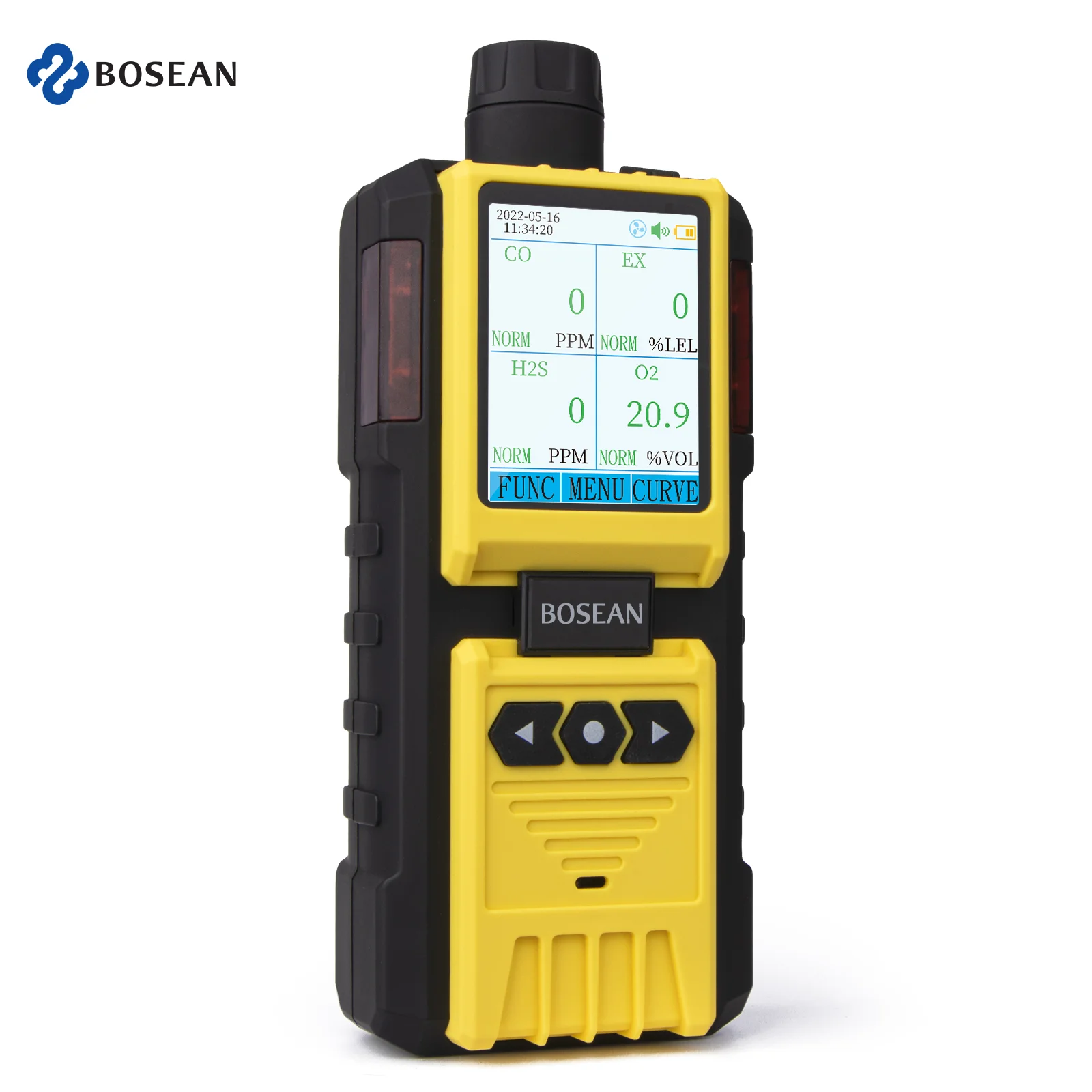 BOSEAN Pump Gas Detector 4‑in‑1 Multi‑Gas Detector EX H2S CO O2 Gas Analyzer Explosion‑proof Sound Light Vibration for Industry