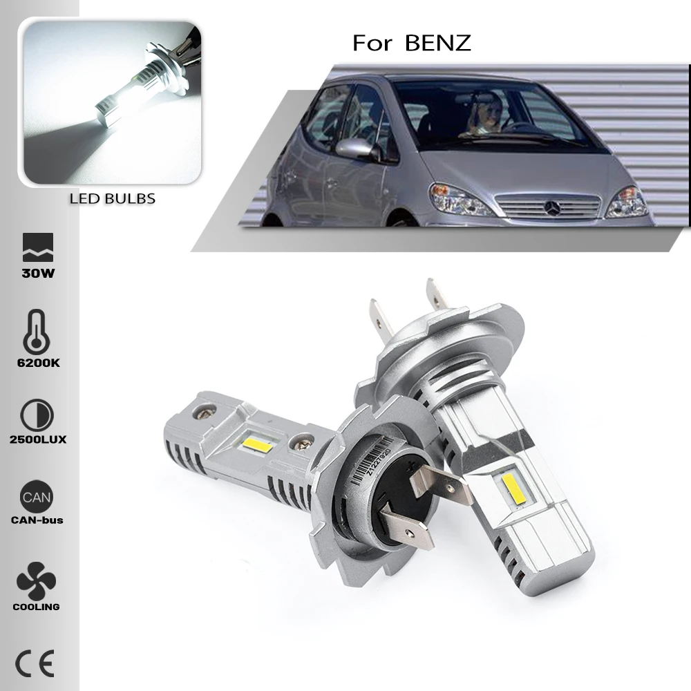 

2PCS H7 Led Bulbs Car Headlights low high Beam 6500K White For MERCEDES benz W212 A-Class W168 W176 C-Class W204 CLC-Class CL203