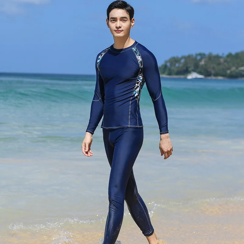 2 pieces set swimwear men long sleeve man swimsuit with pants swimming suit beachwear rashguard surfing suit Snorkeling clothes